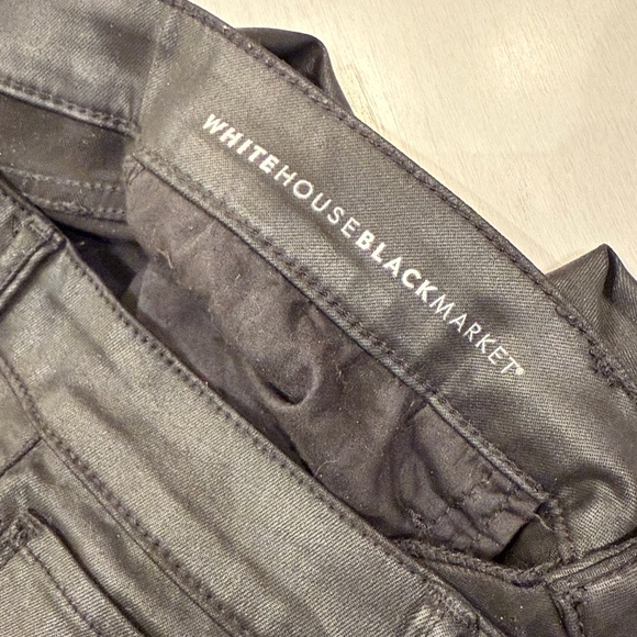 White House Black Market Black Faux Leather Skinny - Picture 2 of 9